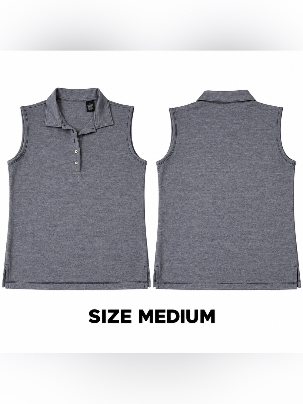 Sleeveless Polo Top in Heather Gray - women